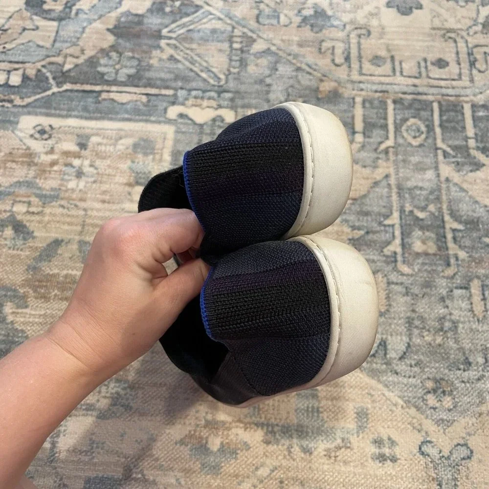 Rothy's Slip On Sneakers Night Stripe Womens US 10.5 Navy Sustainable Recycled - Picture 10 of 12